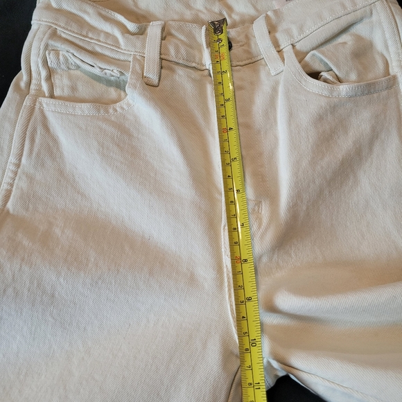 NWOT Apiece Apart Merida Cropped Straight-Leg Denim Jeans Size 24 Cream Cotton - Picture 14 of 14